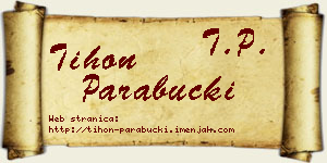 Tihon Parabucki vizit kartica